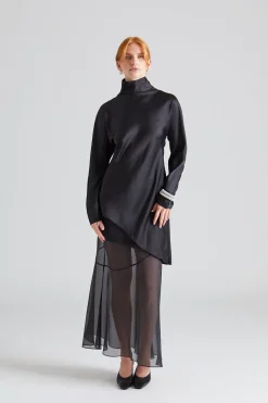 Kalisa Asymmetric Blouse Black