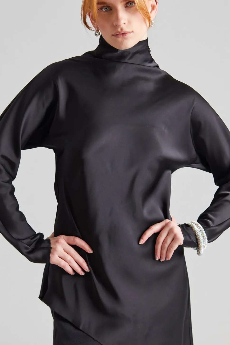 Kalisa Asymmetric Blouse Black