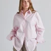 Kimono-Sleeve Poplin Shirt Blossom