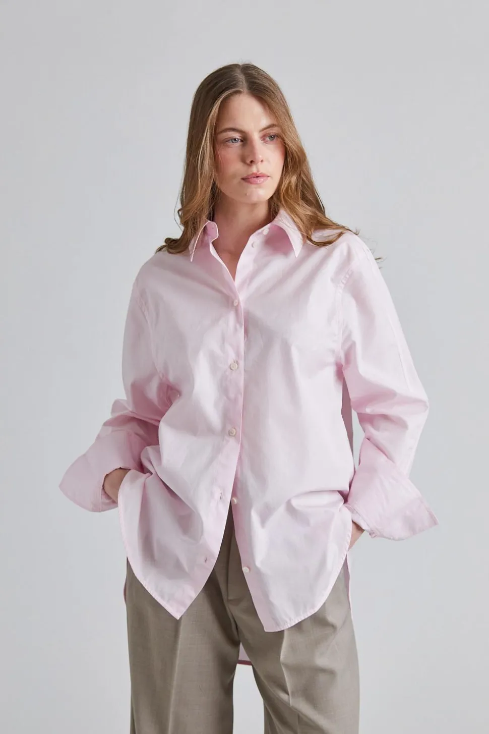 Kimono-Sleeve Poplin Shirt Blossom