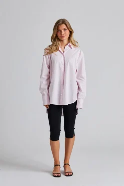 Kimono-Sleeve Poplin Shirt Blossom