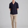 Kirk Knitted Shirt Night Blue