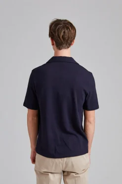 Kirk Knitted Shirt Night Blue