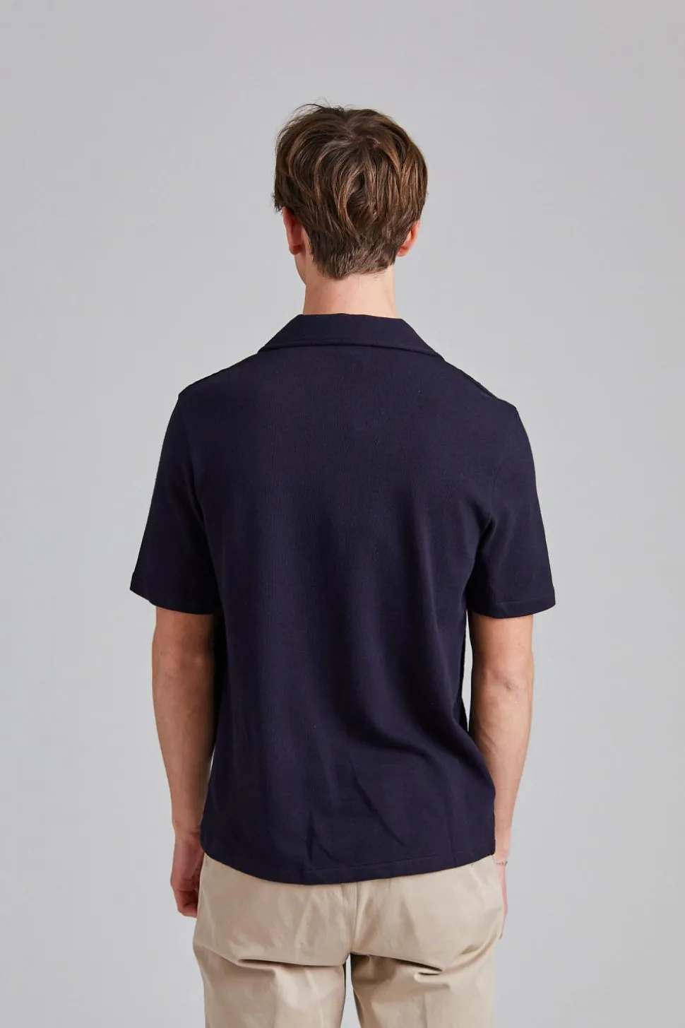 Kirk Knitted Shirt Night Blue