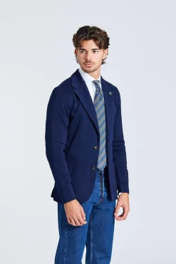 Knit Jacket Cotton Navy