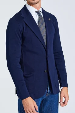 Knit Jacket Cotton Navy