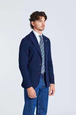 Knit Jacket Cotton Navy