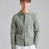 Knitted Cotton Shirt Jacket Salvia