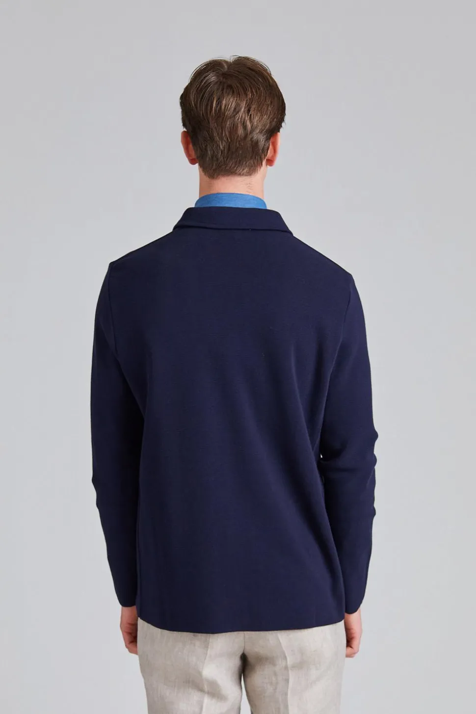 Knitted Shirt Jacket Navy