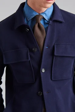 Knitted Shirt Jacket Navy