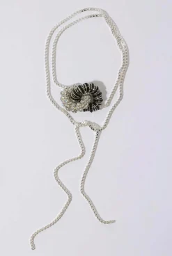Knot Box Chain Tie Black/Silver