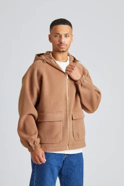 La Veste à Capuche Laine Camel