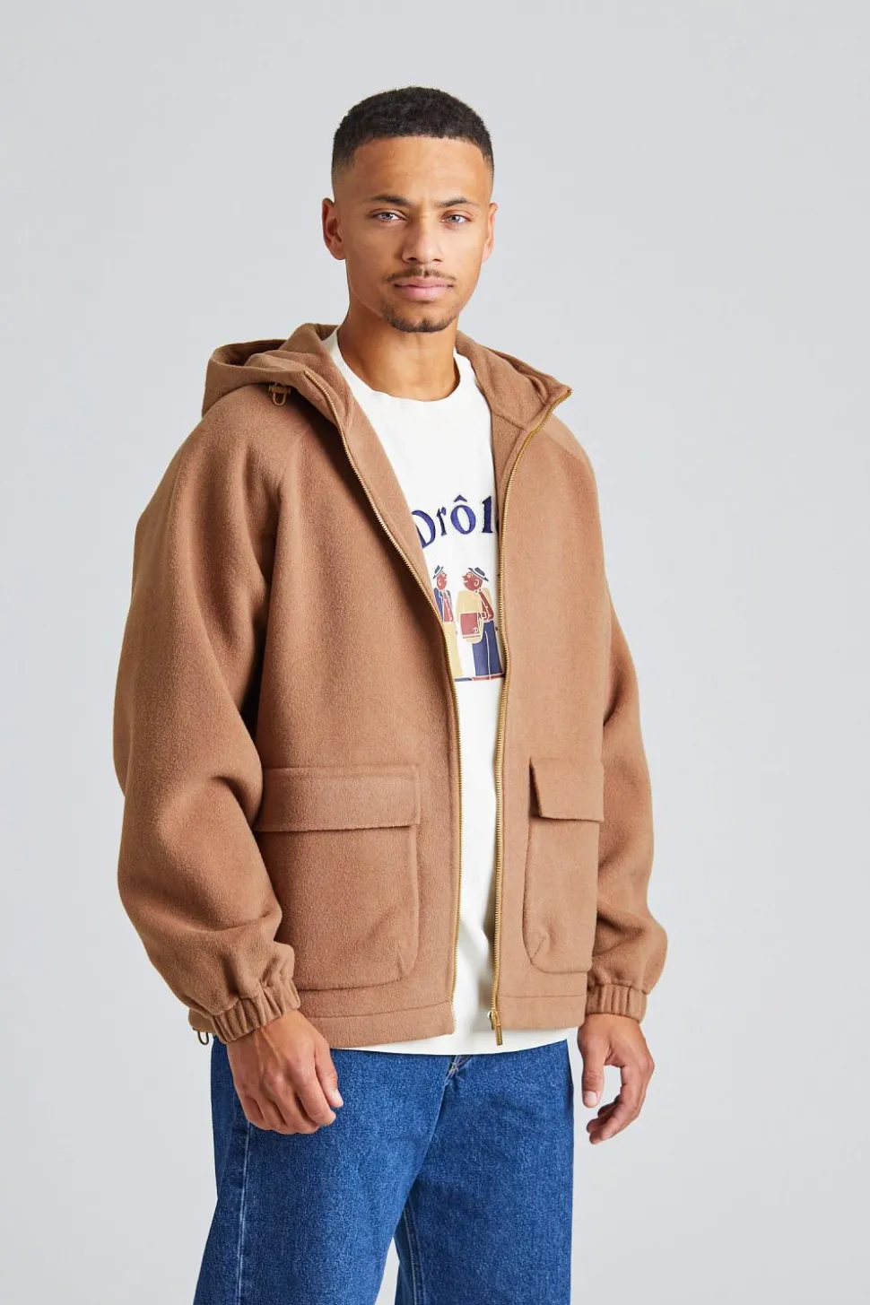 La Veste à Capuche Laine Camel