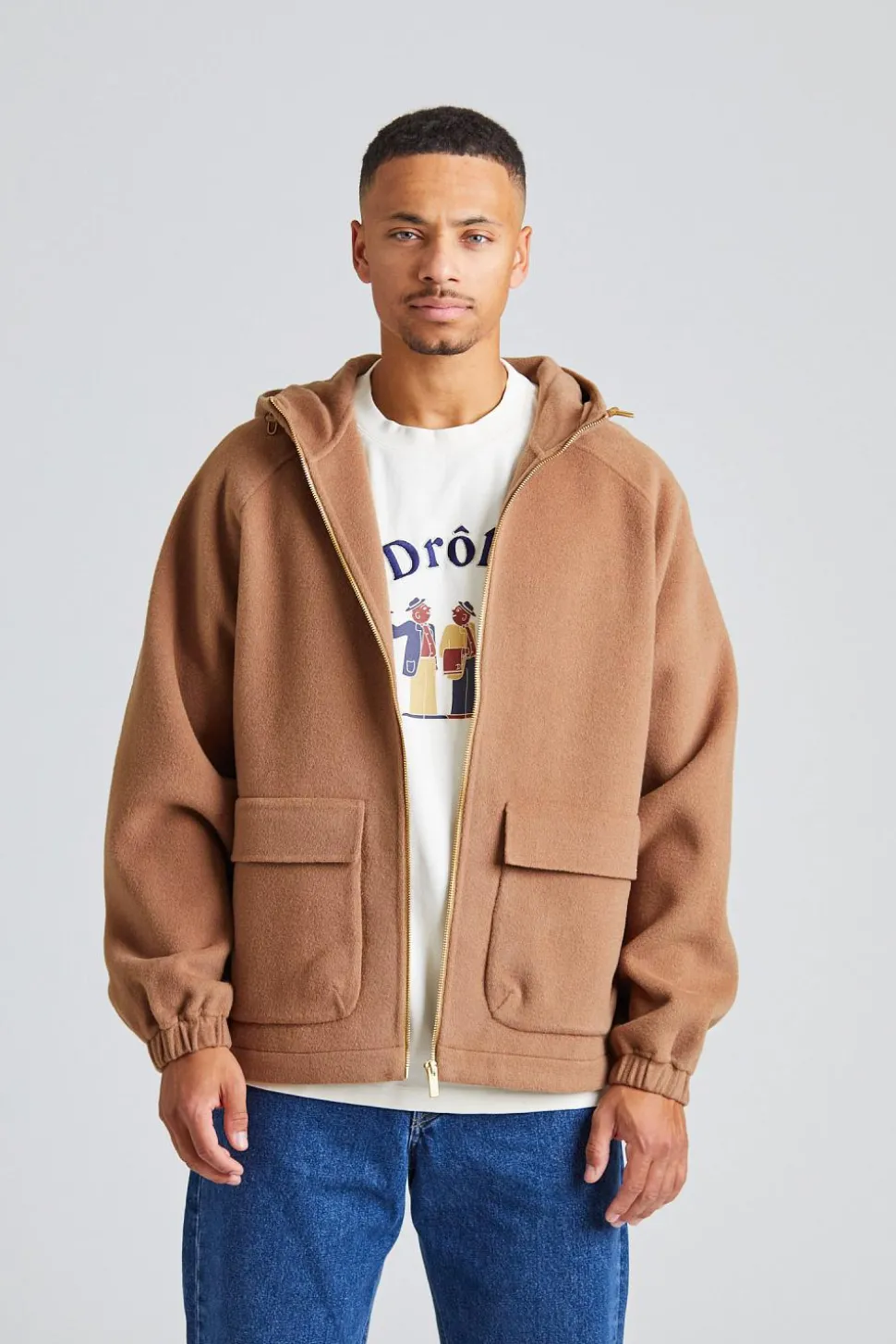 La Veste à Capuche Laine Camel
