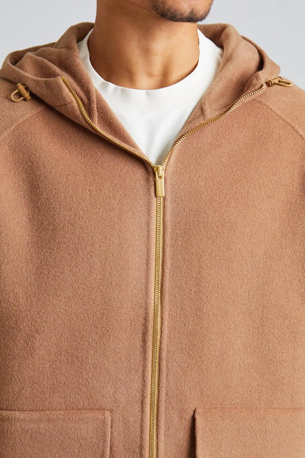 La Veste à Capuche Laine Camel