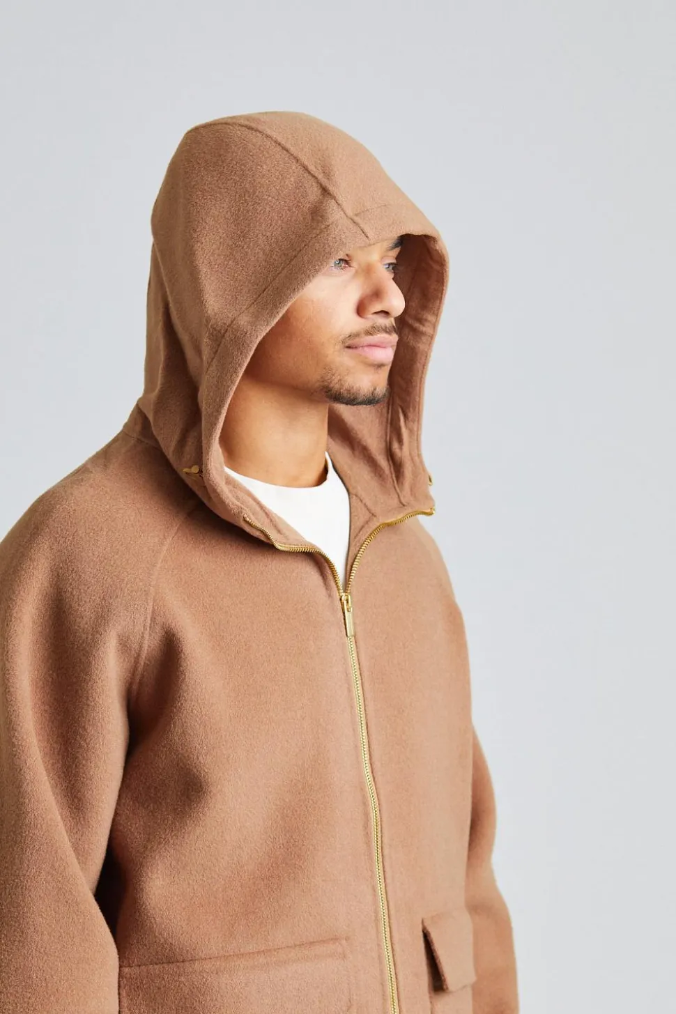 La Veste à Capuche Laine Camel