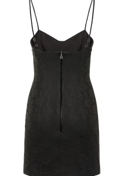 Lace Mini Strap Dress Black