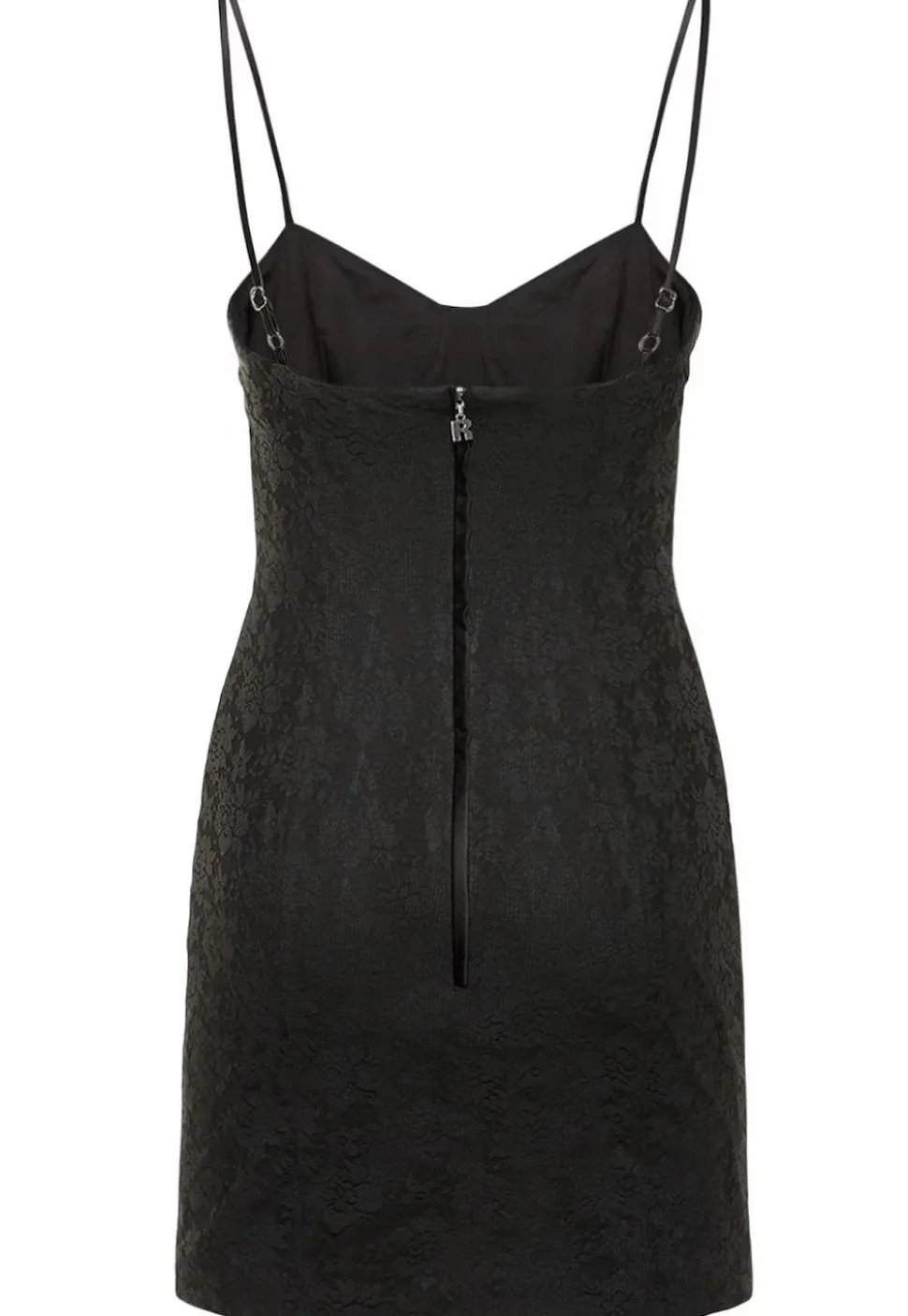 Lace Mini Strap Dress Black