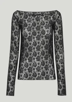 Lace Off Shoulder Top Black