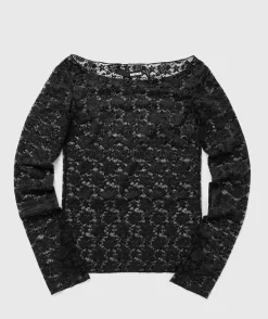 Lace Off Shoulder Top Black