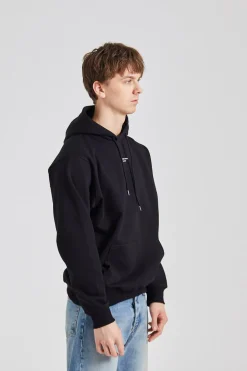 Le Hoodie Slogan à Poche Classique Black