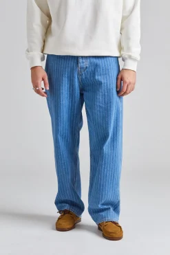 Le Jean Baggy Rayures Light Blue