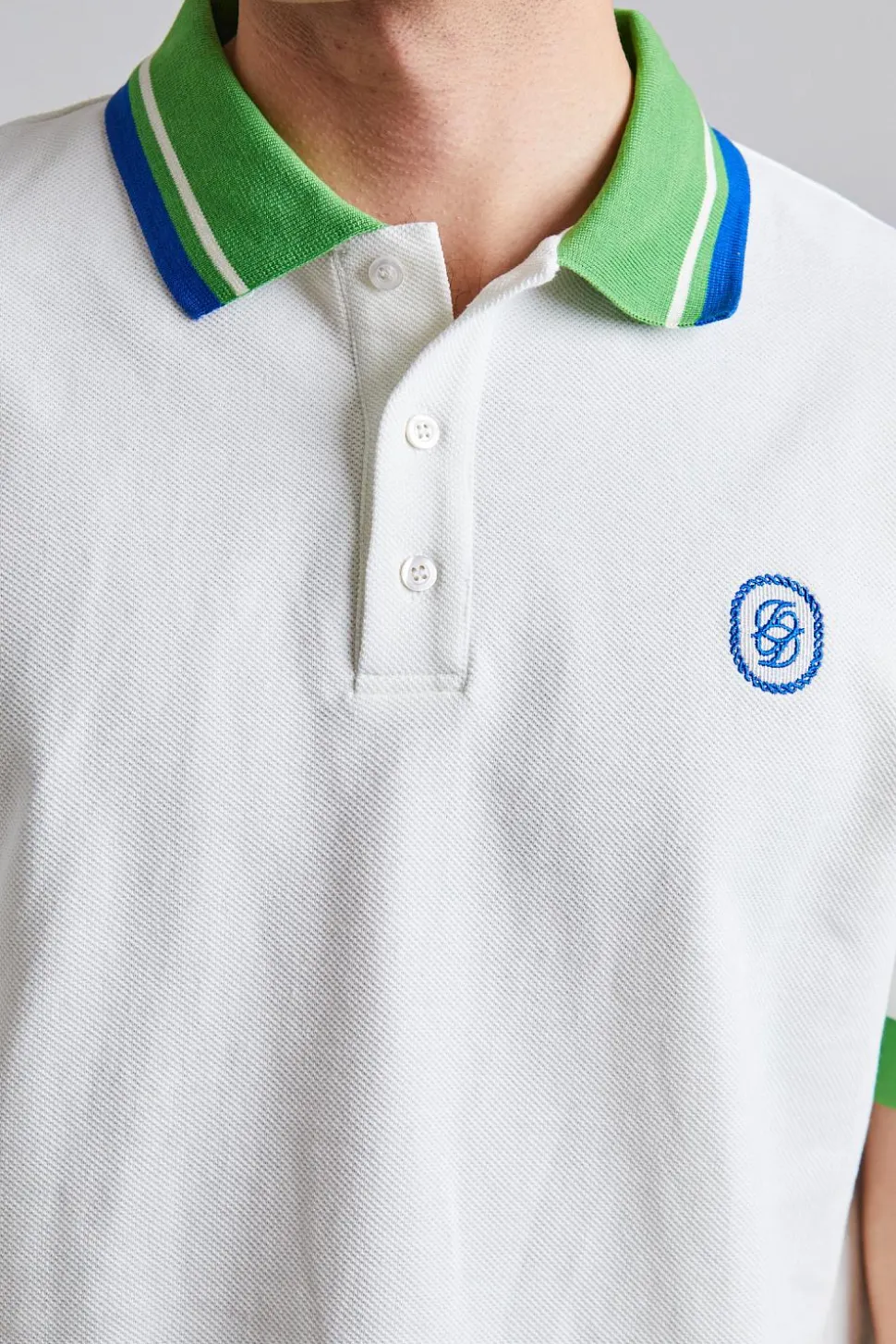Le Polo Piqué Tresse Off White