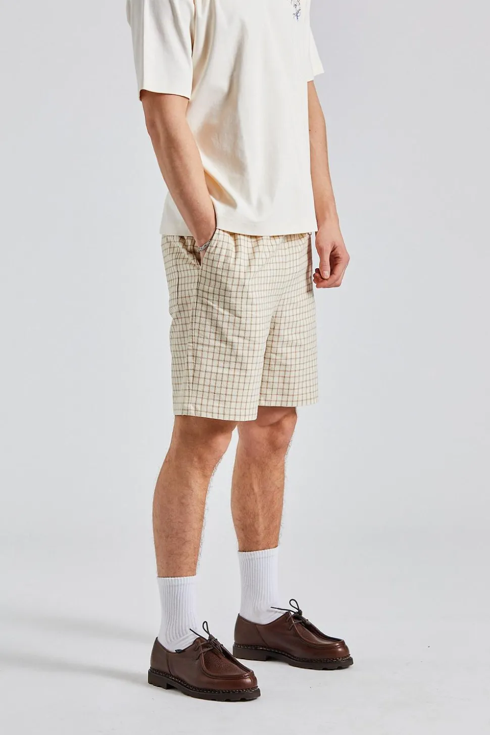 Le Short Carreaux Beige