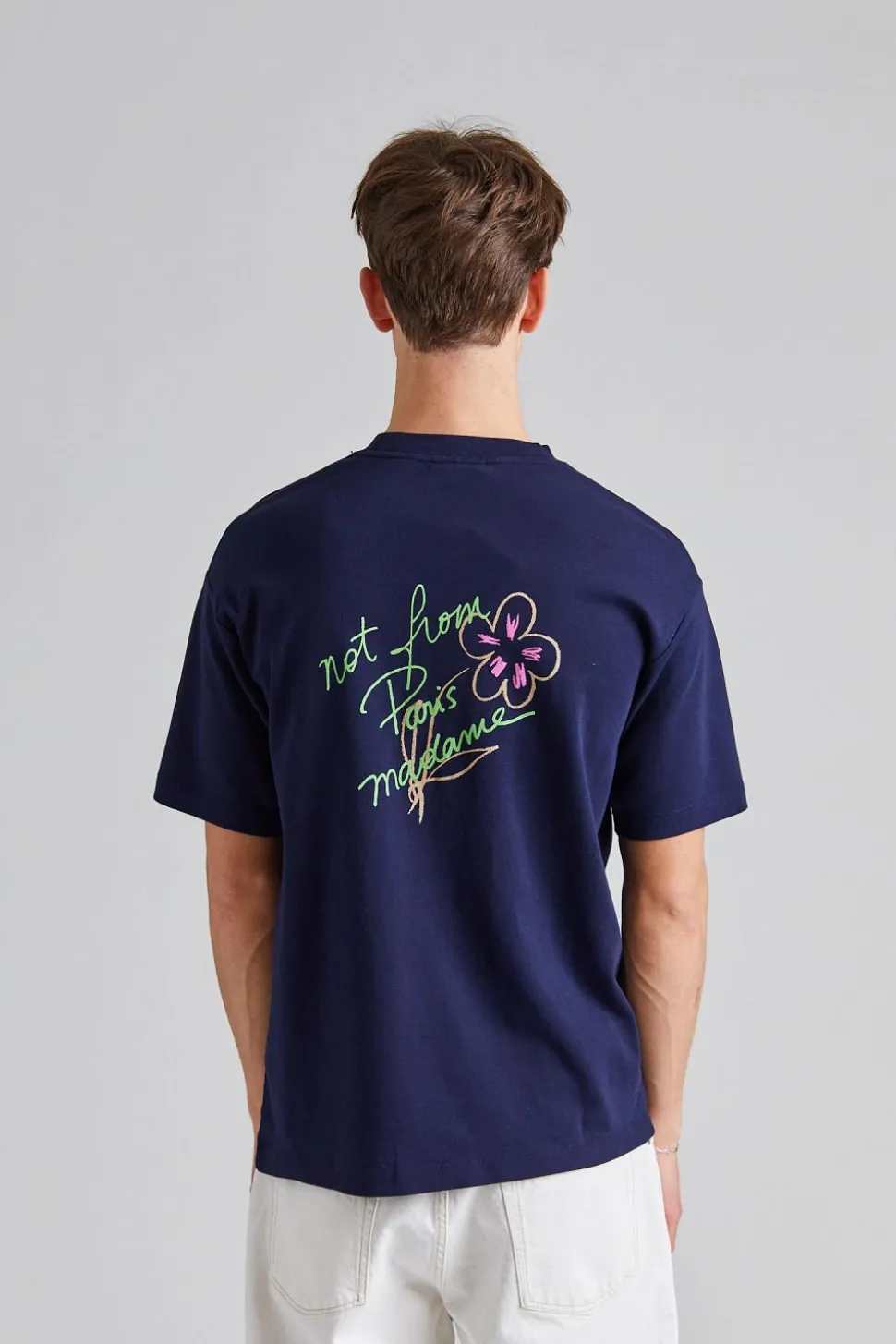 Le T-Shirt Slogan Esquisse Navy
