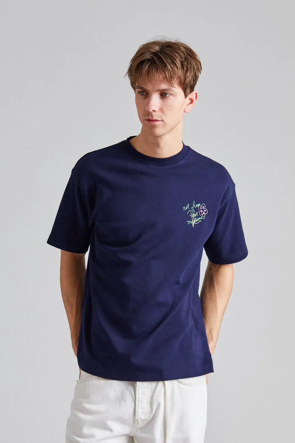 Le T-Shirt Slogan Esquisse Navy