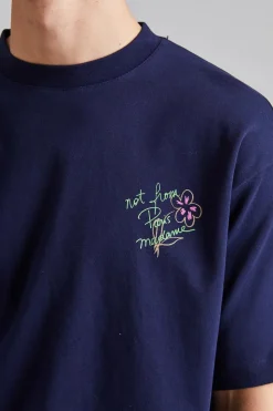 Le T-Shirt Slogan Esquisse Navy