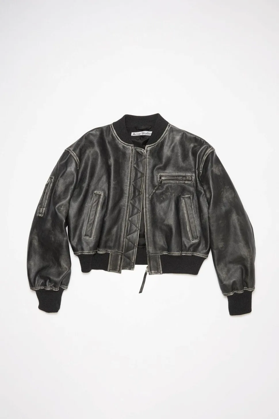 Leather Bomber Jacket FN-WN-LEAT000342 Black