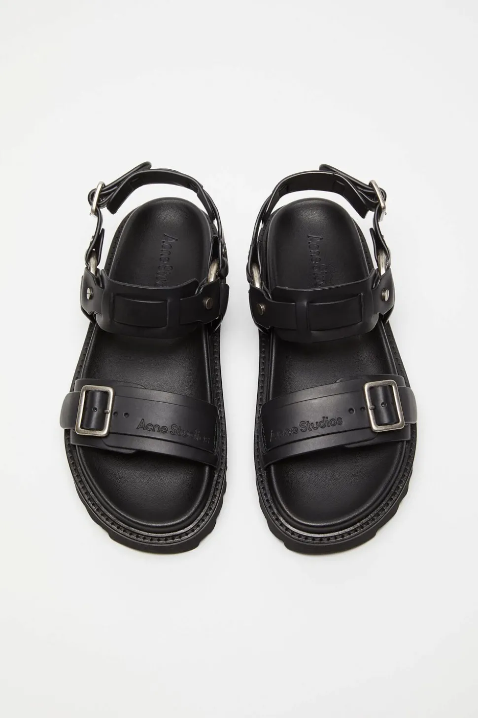 Leather Buckle Sandal Black FN-WN-SHOE000897