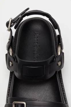 Leather Buckle Sandal Black FN-WN-SHOE000897