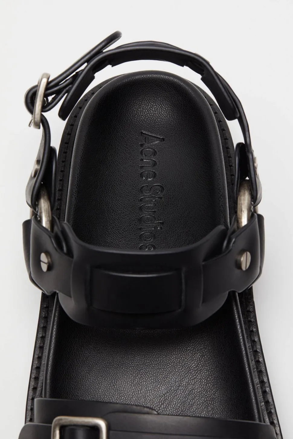 Leather Buckle Sandal Black FN-WN-SHOE000897