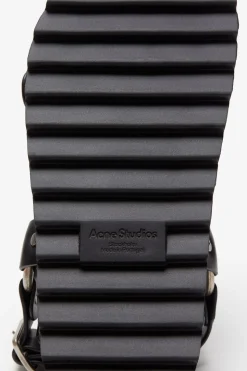 Leather Buckle Sandal Black FN-WN-SHOE000897