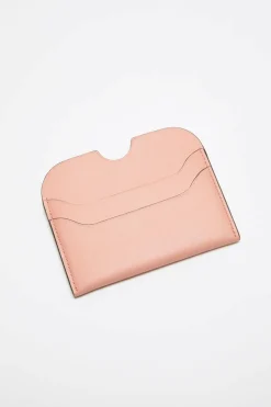 Leather Card Holder Salmon Pink FN-UX-SLGS000257