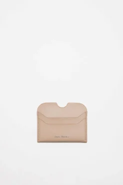 Leather Card Holder Taupe Beige FN-UX-SLGS000257