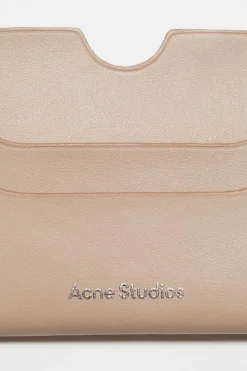 Leather Card Holder Taupe Beige FN-UX-SLGS000257