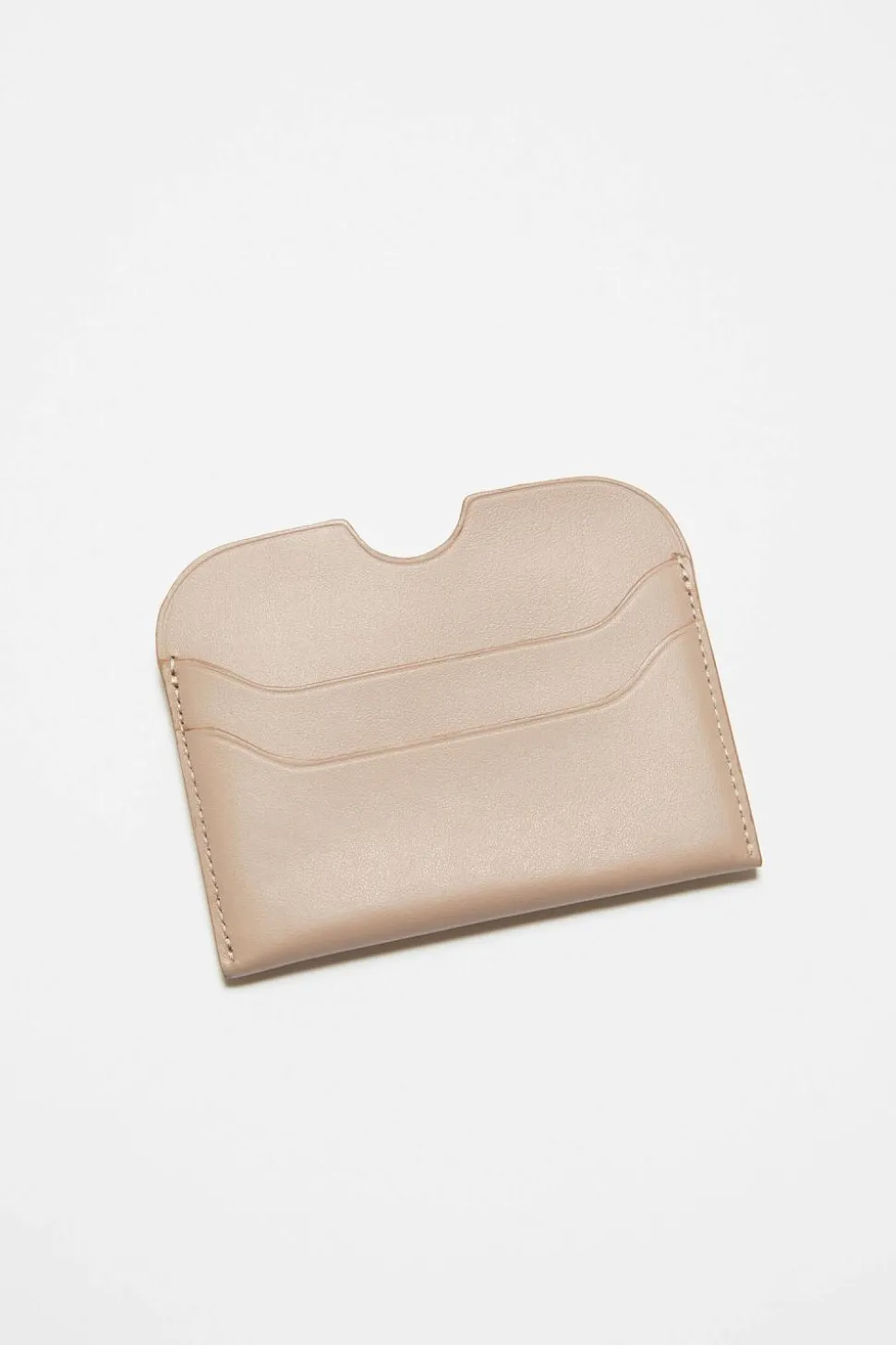 Leather Card Holder Taupe Beige FN-UX-SLGS000257