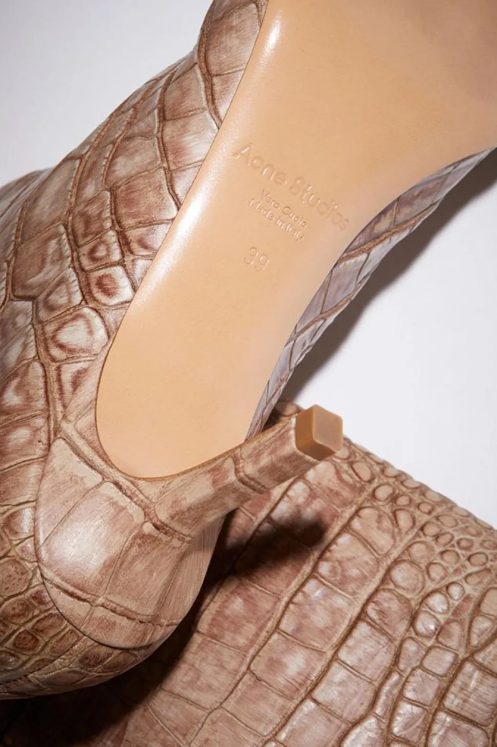 Leather Heel Boots Powder Pink FN-WN-SHOE000594