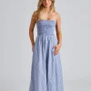 Lida Maxi Dress Blue Stripe