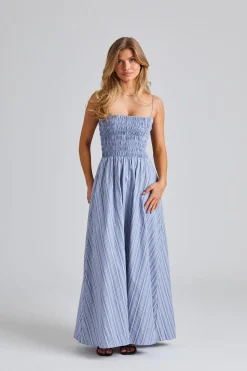 Lida Maxi Dress Blue Stripe