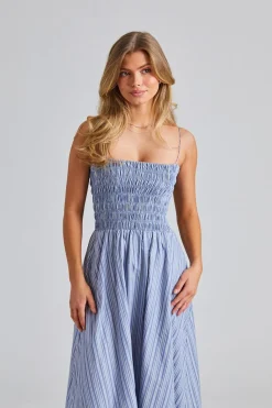 Lida Maxi Dress Blue Stripe