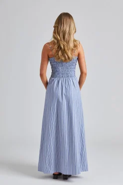 Lida Maxi Dress Blue Stripe
