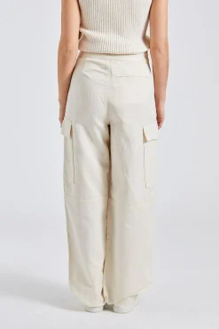 Light Cargo Trousers Bone White