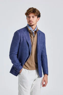 Linen and Wool Blazer Blue