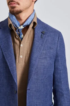 Linen and Wool Blazer Blue