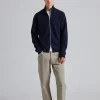 Links Cotton Linen Zip Jacket Navy