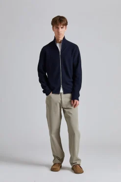 Links Cotton Linen Zip Jacket Navy